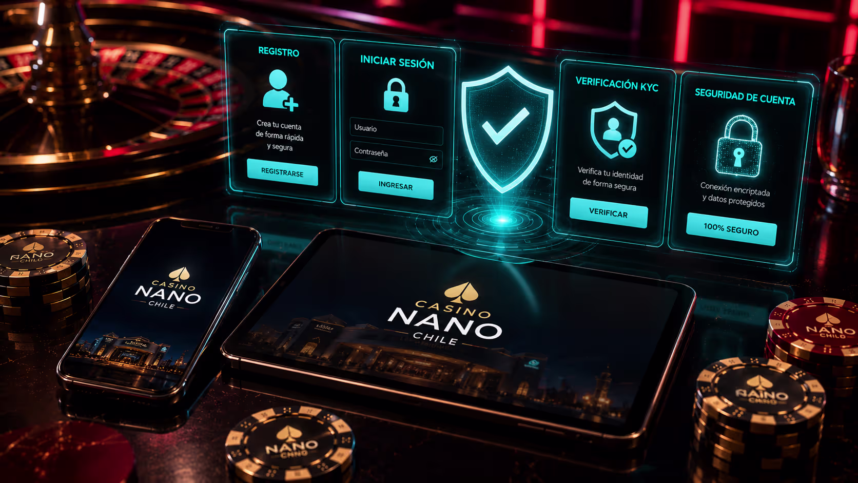 Formulario de registro e inicio de sesión de Casino Nano